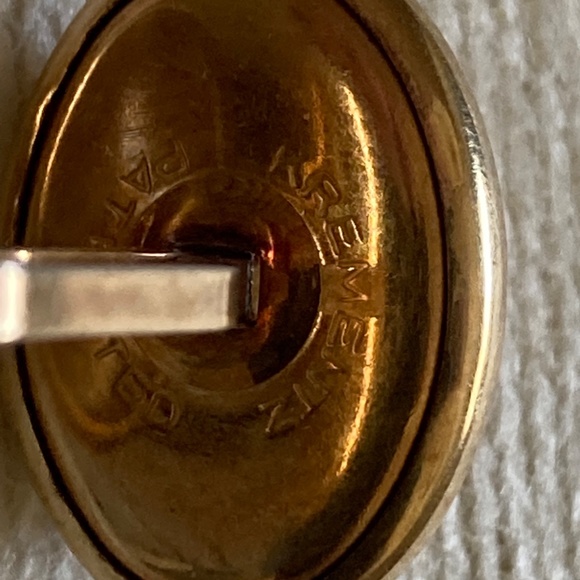 Vintage Krementz Tiger’s Eye Cufflinks– Pre-Patent 1930s • Gold Tone • Oval Dome - Picture 8 of 14